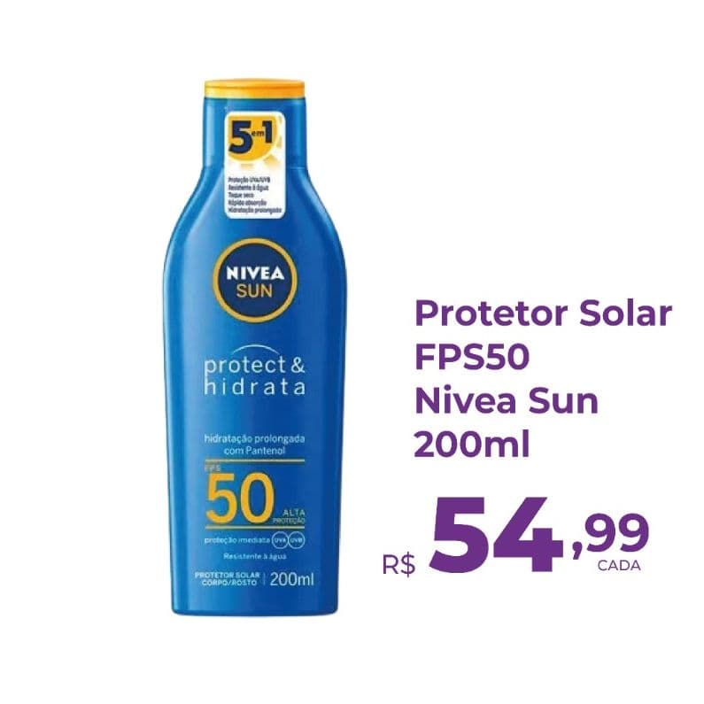 Protetor Solar FPS50 NIvea Sun 200ml 