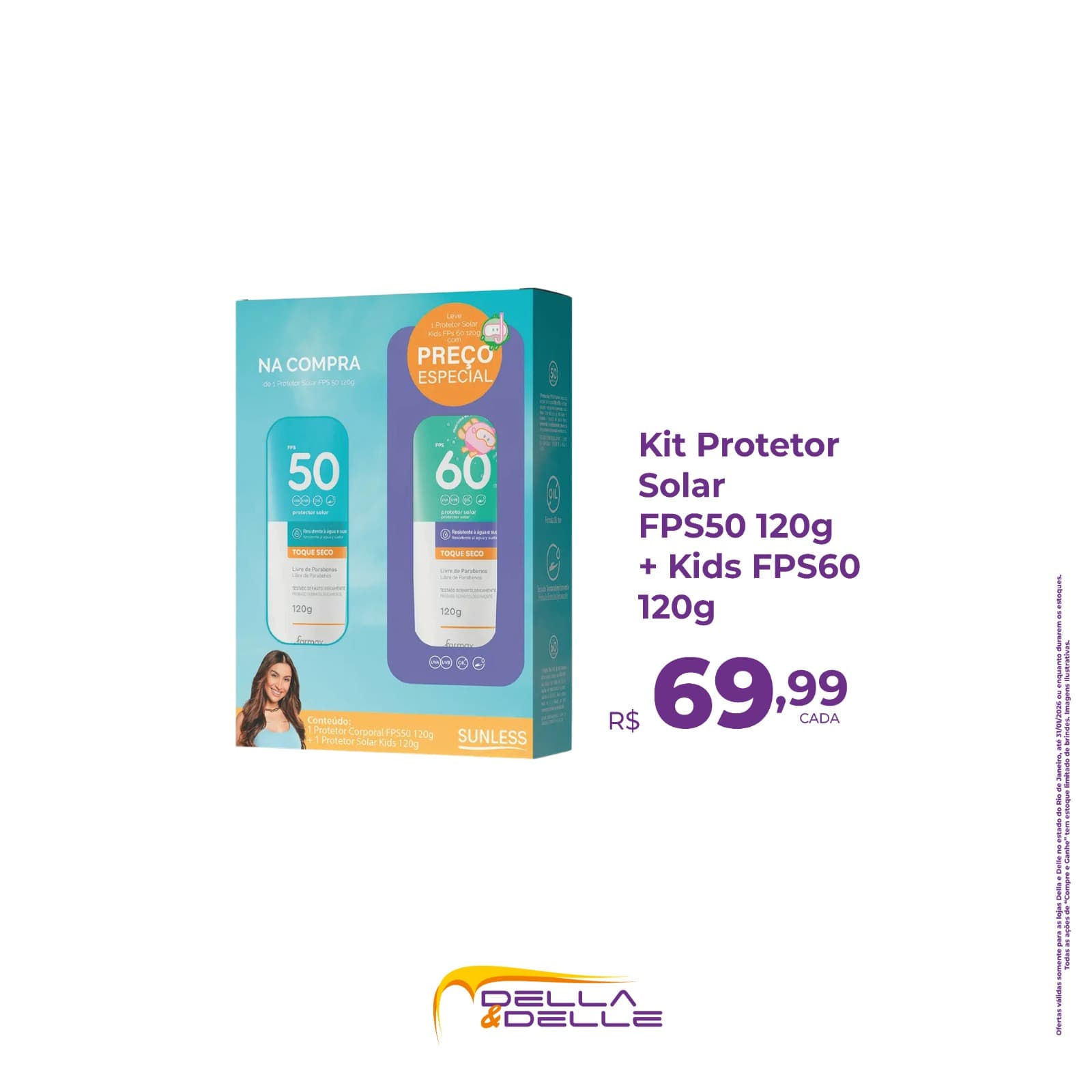 Kit Protetor solar FPS50 120g +Kids FPS60 120g 